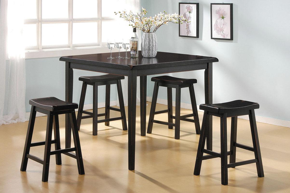 5 piece counter height on sale dining set black
